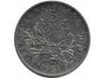 FRANCE 5 FRANCS ROTY 1991 SUP/NC