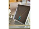 Collier initiale S - Say my Name Bleu Néon