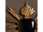 Suspension Ex-voto coeur noir 20x2x20cm