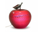 Lampe à Poser Manzana Pomme Rouge Verre bullé 24x24x27cm
