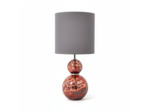 Lampe à Poser Volcanique rouge Verre bullé 25x25x55cm