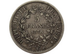 FRANCE 5 FRANCS HERCULE 1878 K (Bordeaux) TB+ (G745a)