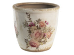 Pot de fleur rose céramique beige 15x16x16cm