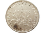 FRANCE 1 FRANC SEMEUSE 1906 TTB