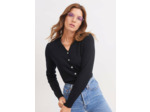 Gilet col V Brévands boutonné en maille de laine fine