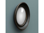 Miroir Convexe Rond bord noir or résine 27cm