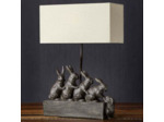 Lampe à poser famille Lapins résine 46x14x32cm