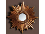 Mini Miroir en résine Soleil doré  15cm