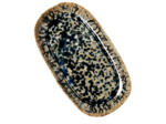 Plat Oval Bleu Intense en Céramique 37x3x21cm