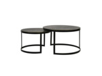 Duo tables Gigognes en Bronze Métal 76x76x46cm