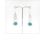 Boucles d'oreilles Turquoise et Argent Massif