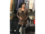 AMC100193 Veste femme cuir marron, noir