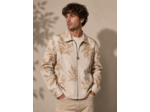 Veste brodée à motif automnal