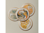 Ensemble 4 sous-verres Art nouveau fer 10x10cm