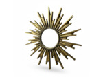 Miroir éclat solaire résine dorée 48x2cm