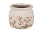 Pot de fleurs rond céramique rose beige 16x16x13cm