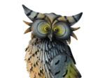 Figurine hibou aux reflets bleu 23x13x38cm