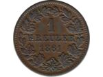 ALLEMAGNE NASSAU 1 KREUZER 1861 TTB