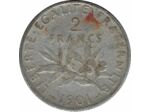 FRANCE 2 FRANCS SEMEUSE 1901 TB tache