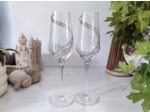Flutes peintes à la main décorées de petites fleurs en forme de spirale blanches nacrées et argentés en relief