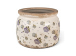 Pot de fleurs intérieur céramique beige bleu 15x20x20cm