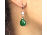 Boucle d'Oreille Pendante Jade Forme Goutte