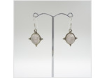 Boucles d'oreilles Quartz Rose et Argent Massif