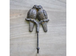 Patère fonte couple d'oiseaux 10x20x5 cm