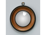 Miroir convexe gousset bord marron 19cm