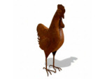 Statuette coq fer rouille 14x7x21cm