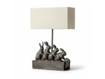 Lampe à poser famille Lapins résine 46x14x32cm