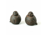 Ensemble 2 oiseaux en fonte 6x6x7cm