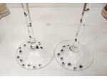 Duo de flutes à champagne en cristal peintes à la main sur le thème des chats