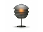 Lampe à Poser Athéna Grise Verre fumée Métal 29x29x42cm