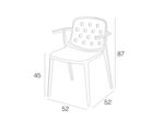 Chaise avec accoudoirs en polymère ADELE