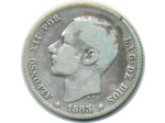 ESPAGNE 1 PESETA 1885 MSM ALFONSO XII TB (W686)