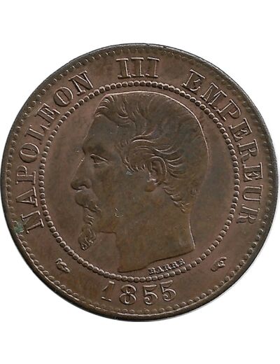 FRANCE 2 CENTIMES NAPOLEON III 1855 A CHIEN SUP