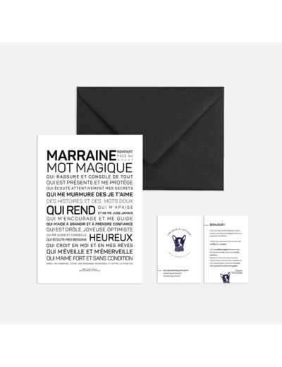 Carte Marraine Mot Magique - Les Mots à l’affiche