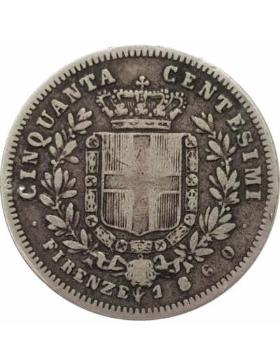 ITALIE (EMILIA) 50 CENTISIMI 1860 G FIRENZE TB