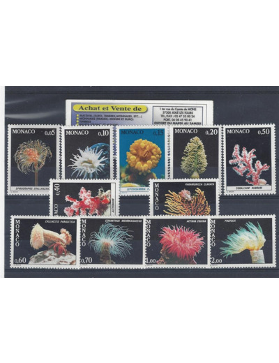 MONACO 1980 N°1253 AU N°1263 NEUF ** AVEC GOMME D'ORIGINE COTE 11,00 €