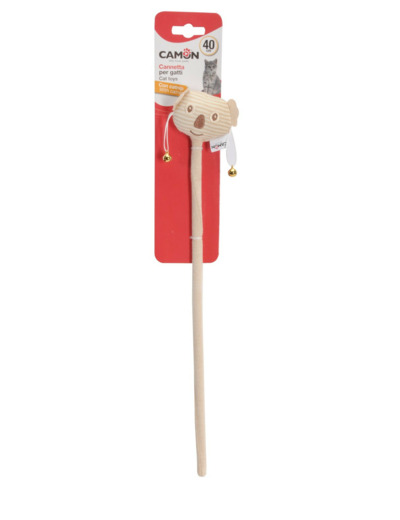 Jouet chat, Canne à pêche avec clochettes - 40cm