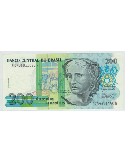 BRESIL 200 CRUZEIROS NON DATE (1990) SERIE A 0709011095 SPL