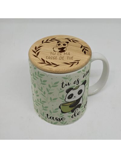 Couvercle pour mug en bambou personnalisé