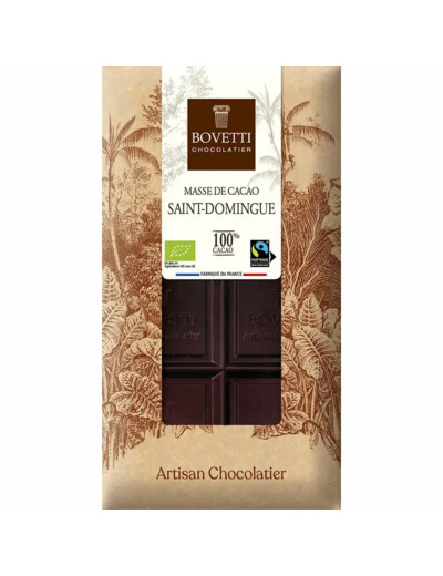 Masse de Cacao Bio 100%-80g-Bovetti Chocolatier