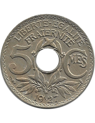 FRANCE 5 CENTIMES LINDAUER 1927 SUP