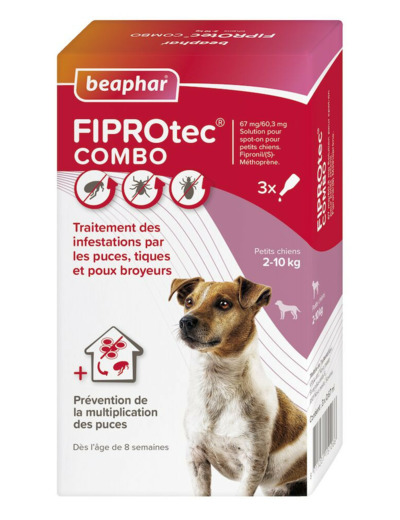 Pipettes antiparasitaires FIPROtec Combo pour petit chien 2-10kg - x3