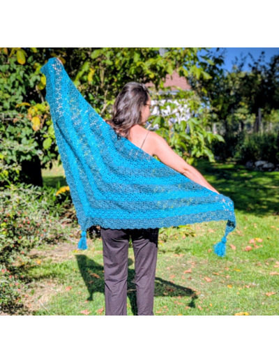 Châle UNIQUE by Belle Maman - bleu paon