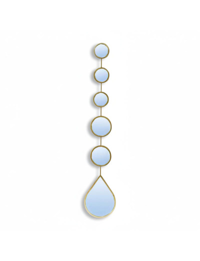 Grand miroir fer doré goutte 10x1x88cm
