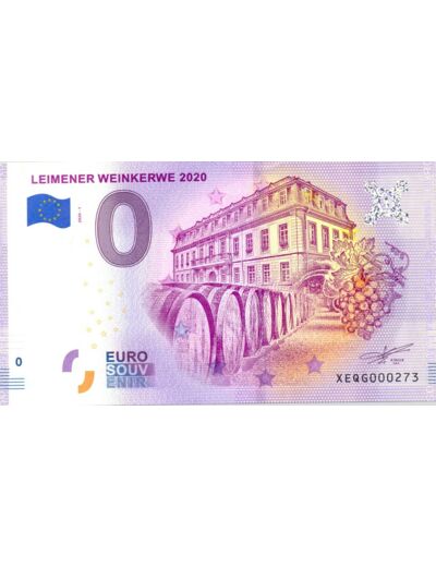 ALLEMAGNE 2020-1 LEIMENER WEINKERWE BILLET SOUVENIR 0 EURO TOURISTIQUE  NEUF