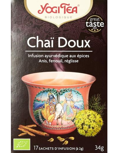 Tisane ayurveda chaï doux 17x2g Yogi Tea
